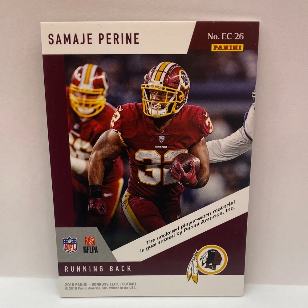 2018 Donruss Elite Samaje Perine Redskins Worn Patch #EC-26 (077)